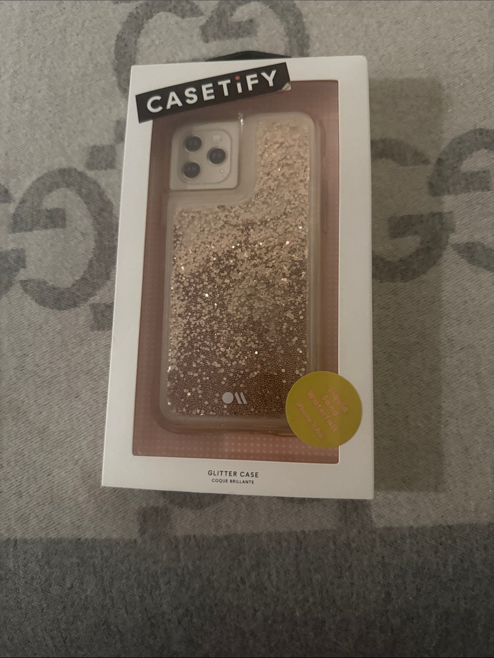 CASETiFY Rose Gold Glitter Protective Phone Case
